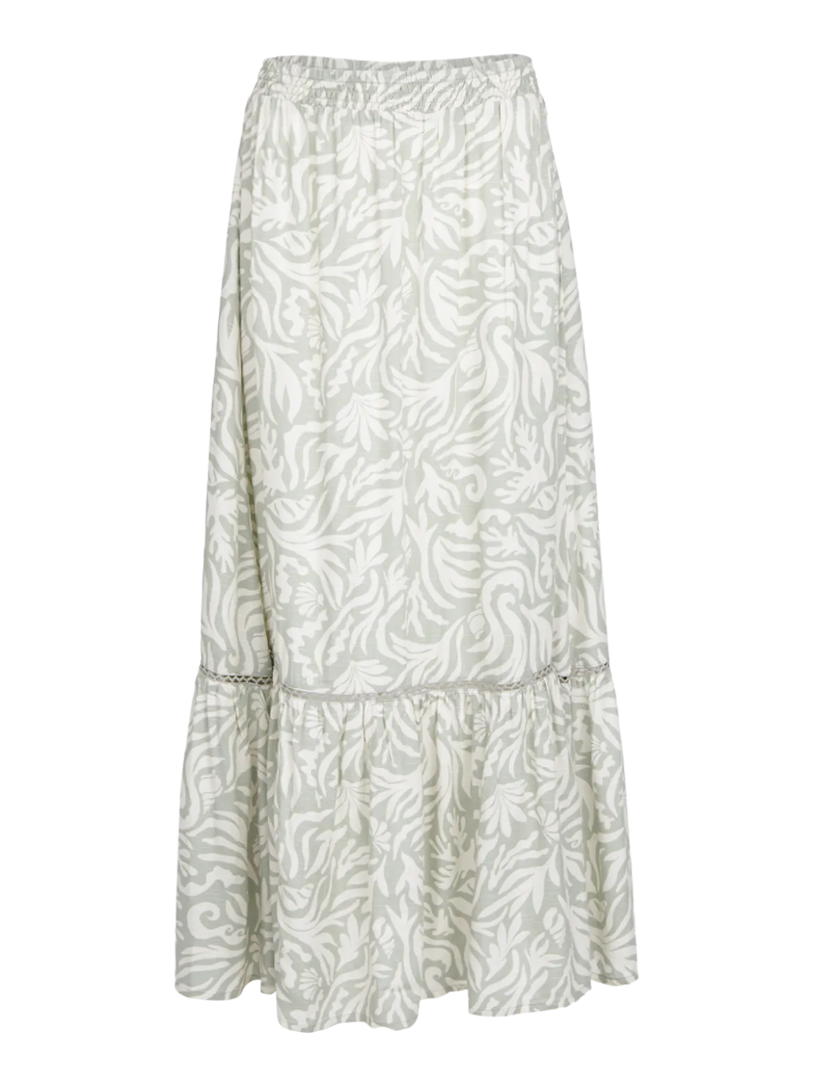 Romaine-Print Dames Skirt | Aqua Grey