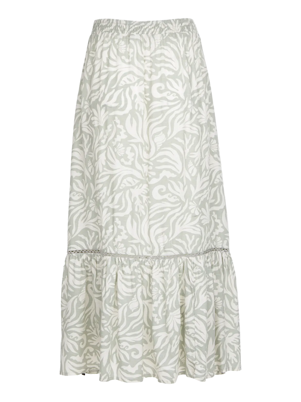 Romaine-Print Dames Skirt | Aqua Grey