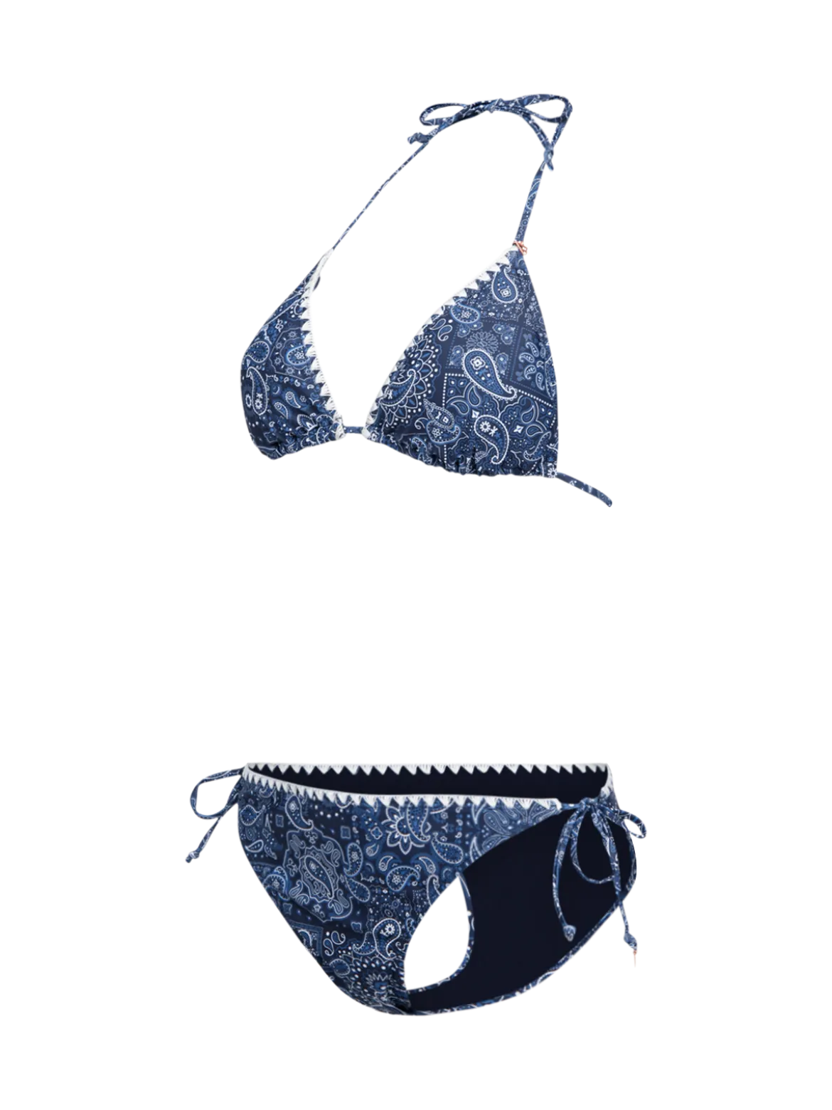 Rosy-Print Dames Bikini | Indigo Blue