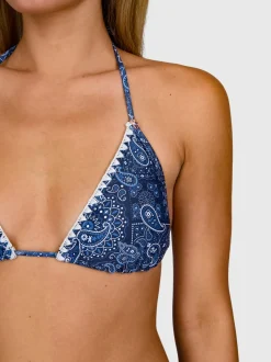 Rosy-Print Dames Bikini | Indigo Blue