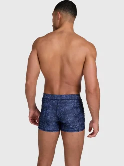 Samier-Print Heren Zwem Trunks | Indigo Blue