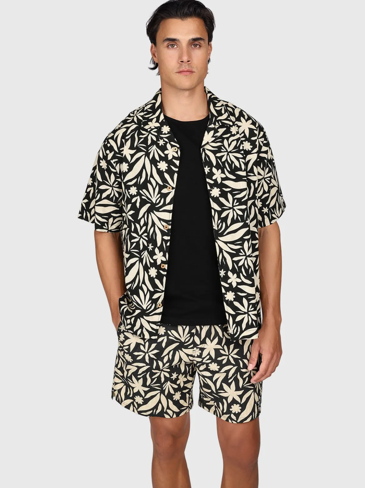 Sanni-Print Heren Shirt | Feather Grey