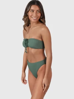 Selas-Rib Dames Bandeau Bikini Set | Juniper