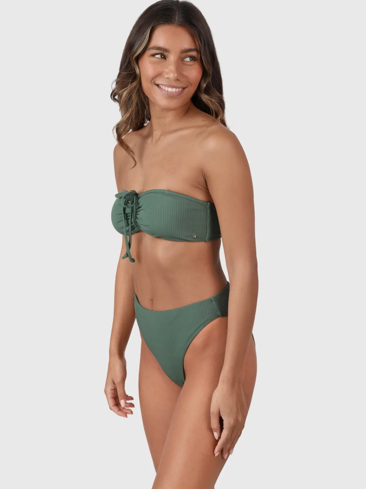 Selas-Rib Dames Bandeau Bikini Set | Juniper