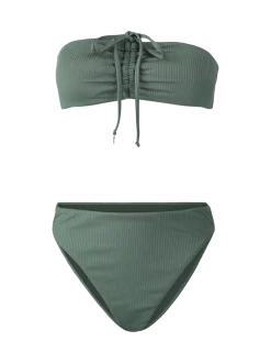 Selas-Rib Dames Bandeau Bikini Set | Juniper