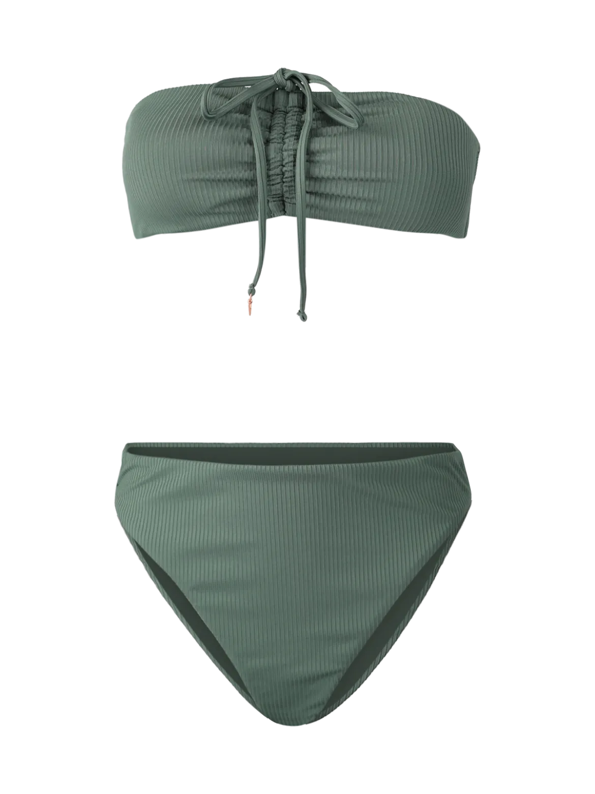 Selas-Rib Dames Bandeau Bikini Set | Juniper