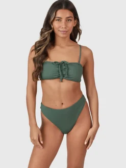 Selas-Rib Dames Bandeau Bikini Set | Juniper