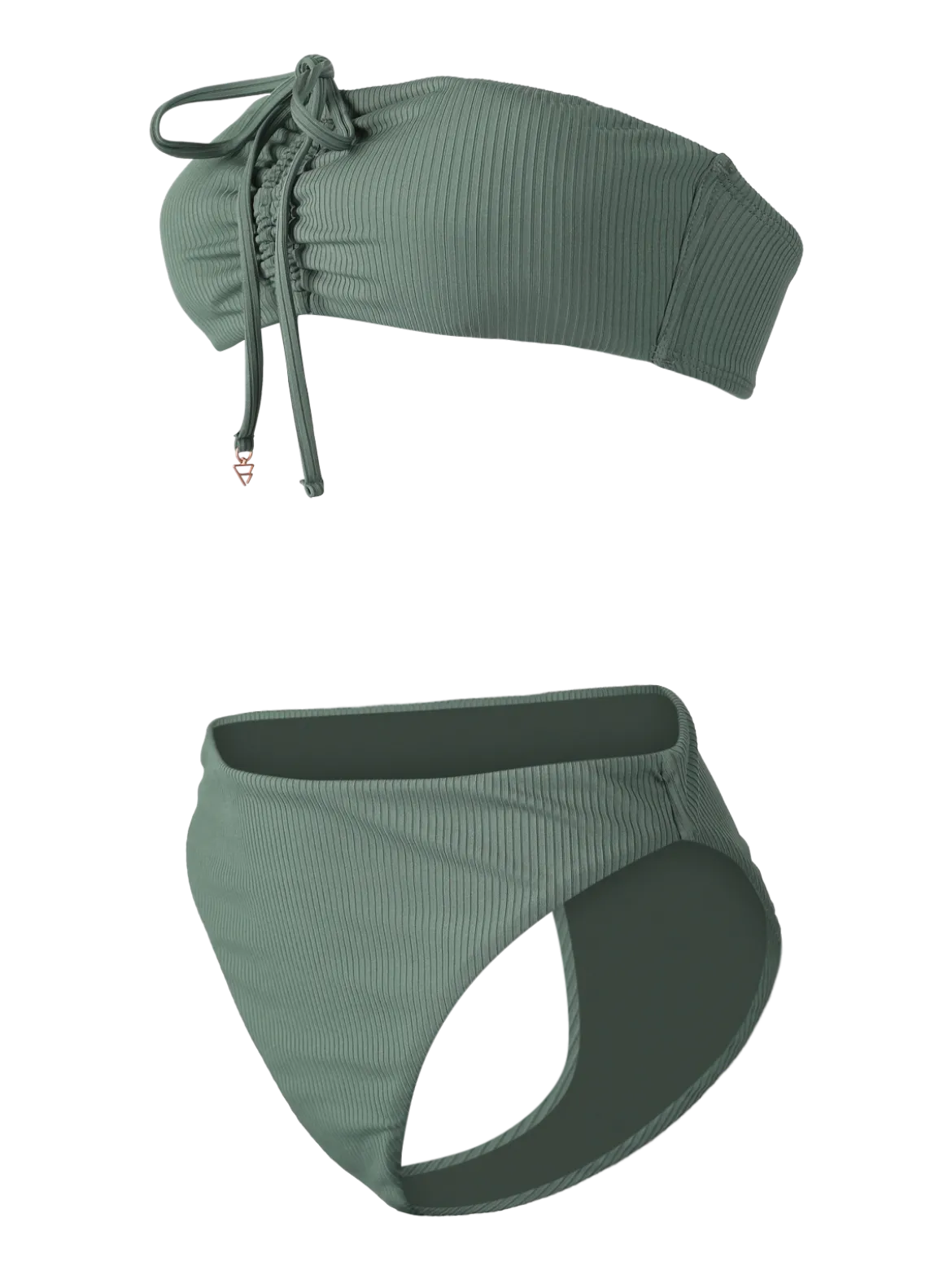 Selas-Rib Dames Bandeau Bikini Set | Juniper