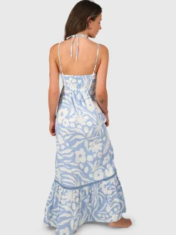 Siena-Floral Swirl Dames Maxi Jurk | Bluebell