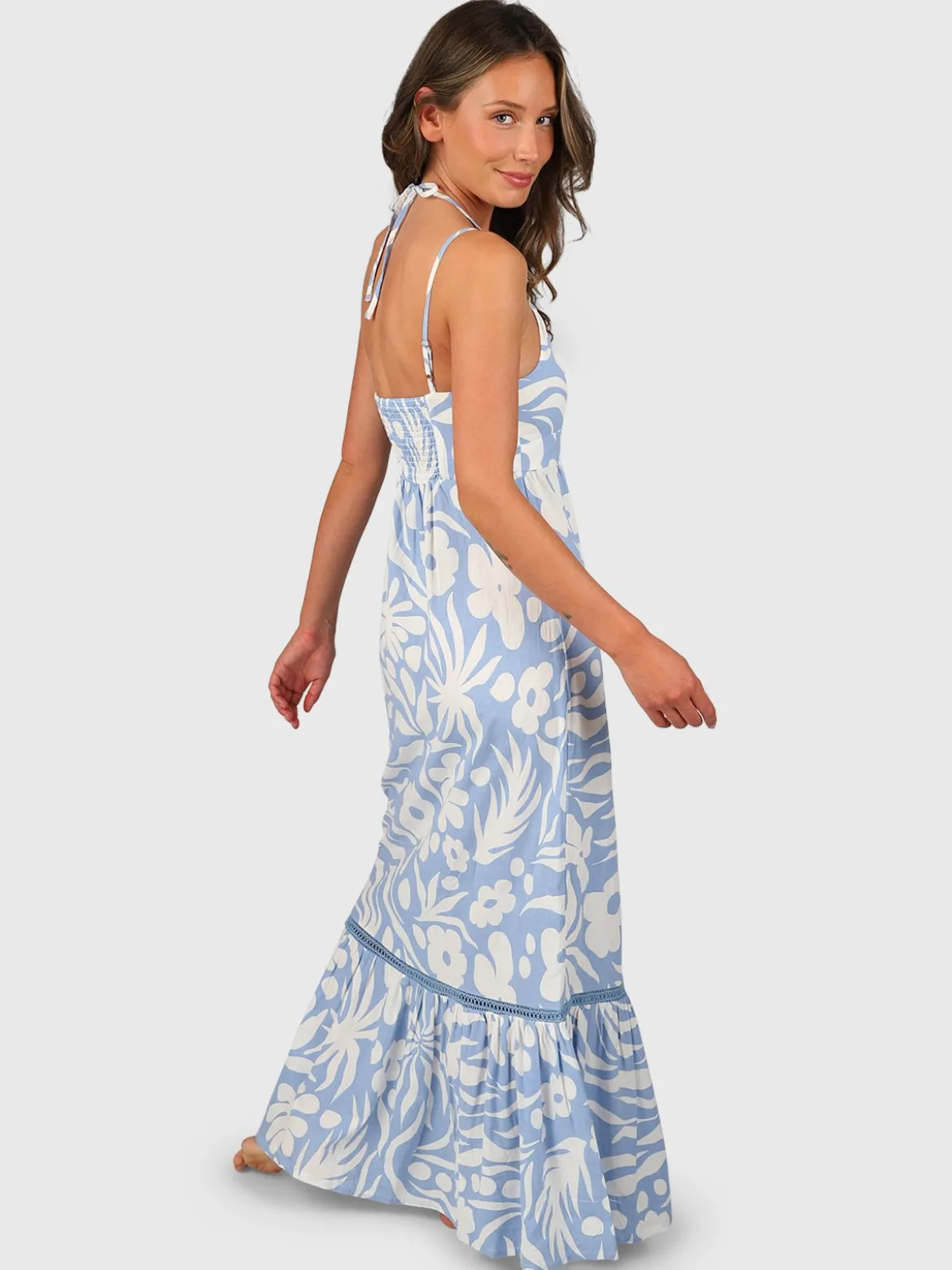 Siena-Floral Swirl Dames Maxi Jurk | Bluebell
