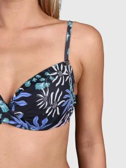 Stefana-Print Dames Bikini Top | Zwart