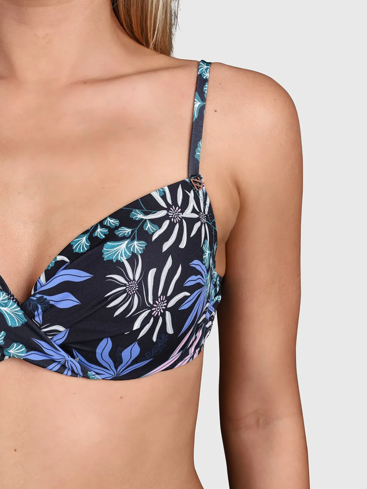 Stefana-Print Dames Bikini Top | Zwart
