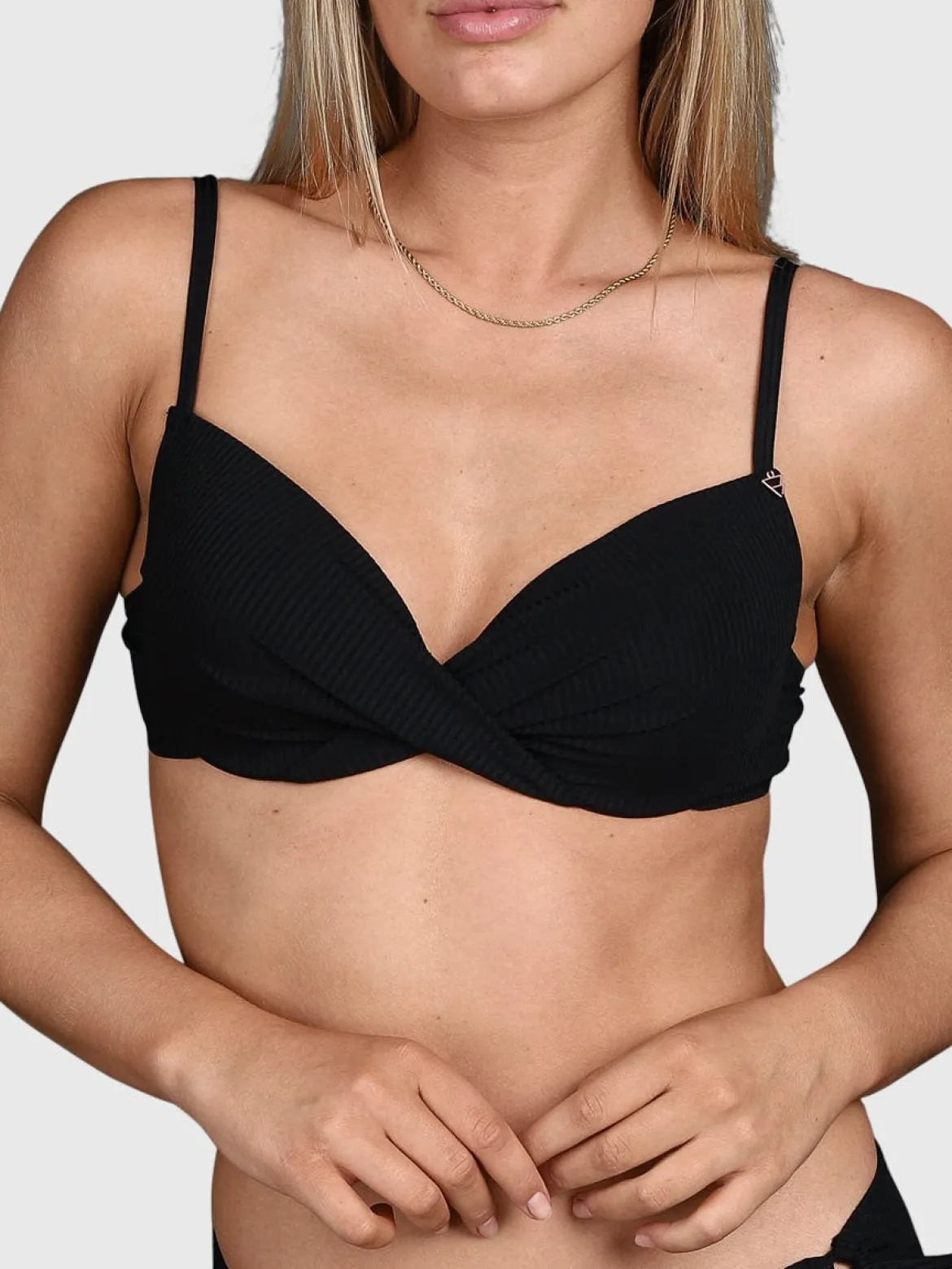 Stefana-Rib Dames Bikini Top | Zwart