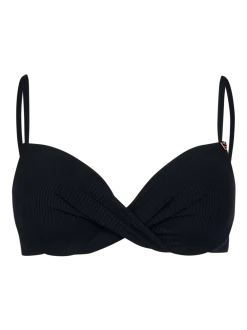 Stefana-Rib Dames Bikini Top | Zwart