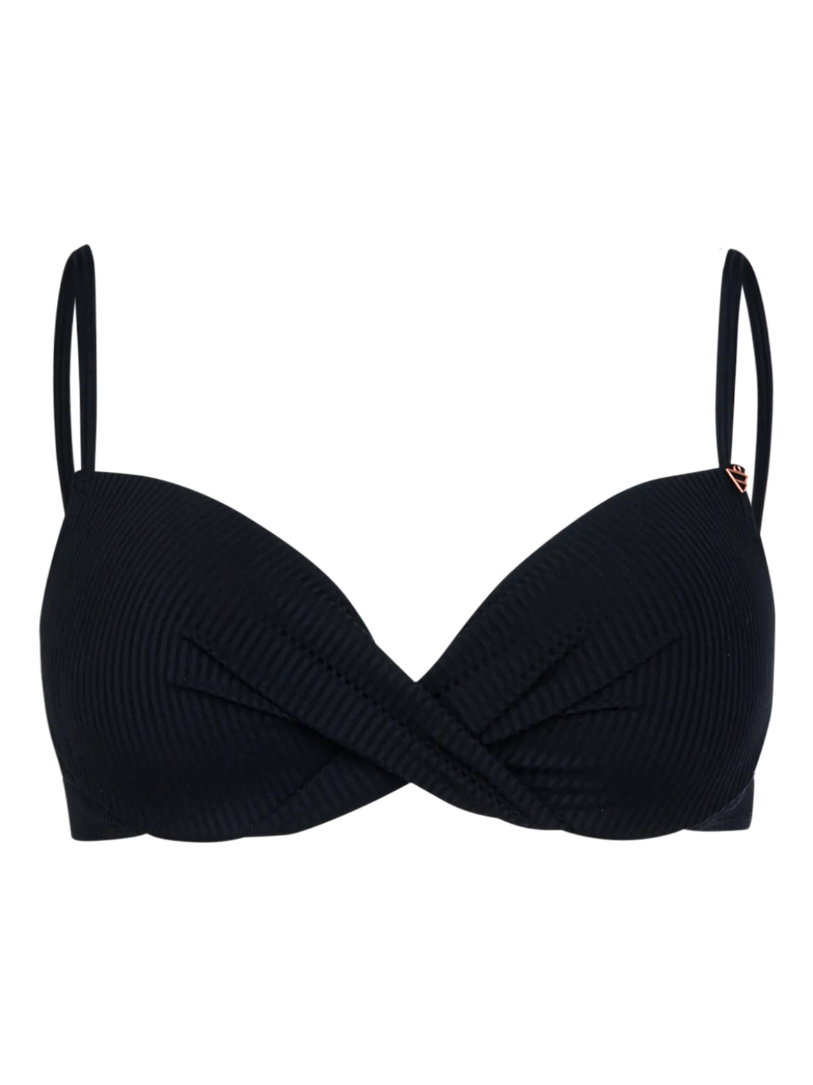 Stefana-Rib Dames Bikini Top | Zwart