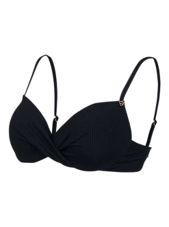 Stefana-Rib Dames Bikini Top | Zwart