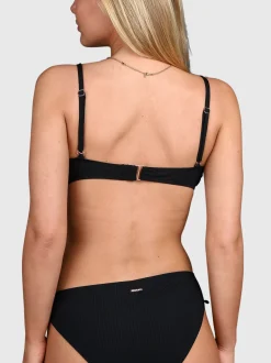 Stefana-Rib Dames Bikini Top | Zwart