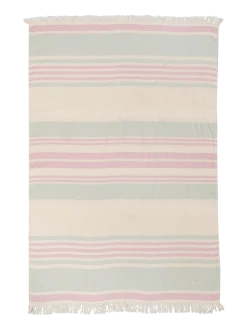 Stripey Uni Strand Laken | Aqua Grey