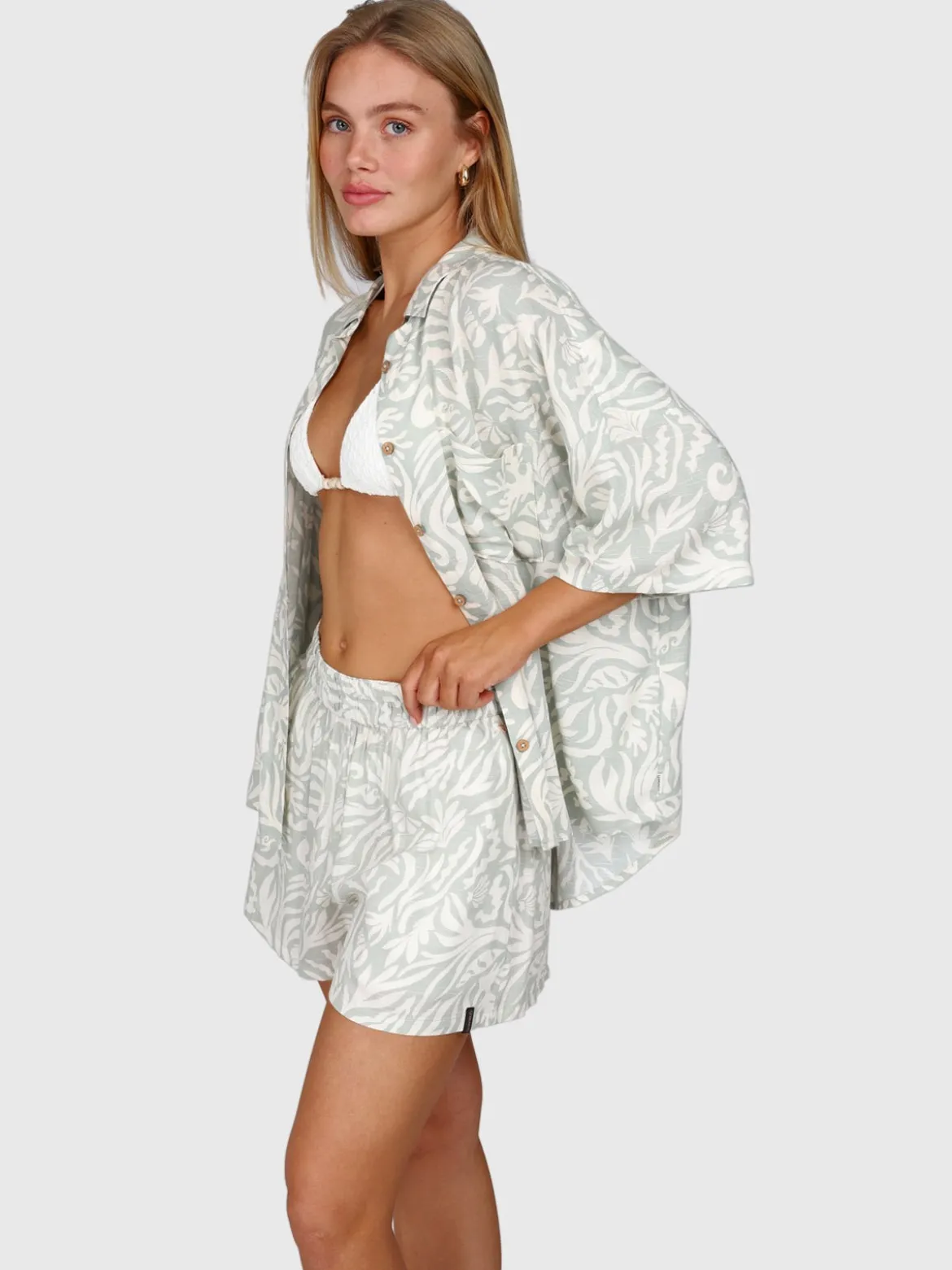 Teodhora Dames Shirt | Aqua Grey