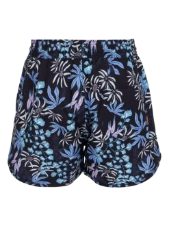 Tulya-Print Meiden Zwem Shorts | Zwart