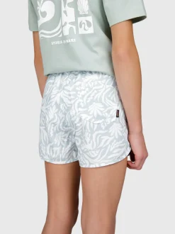 Tulya-Print Meiden Zwem Shorts | Aqua Grey