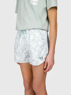 Tulya-Print Meiden Zwem Shorts | Aqua Grey